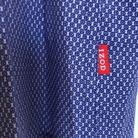 Izod slim fit blue patterned dress shirt - PERFECT condition - Picture 4 of 4